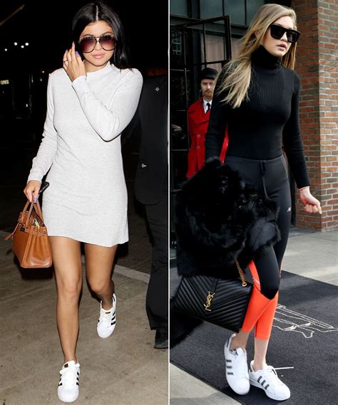 famous people wearing adidas|female celebrities wearing sneakers.